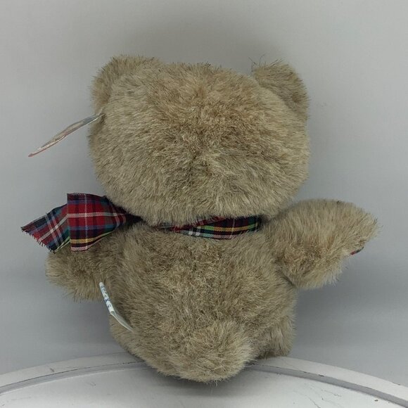 Vtg 1983 Wallace Berrie Old Time Teddy Bear Plush Plaid Ribbon 5.5” Korea - Picture 3 of 8